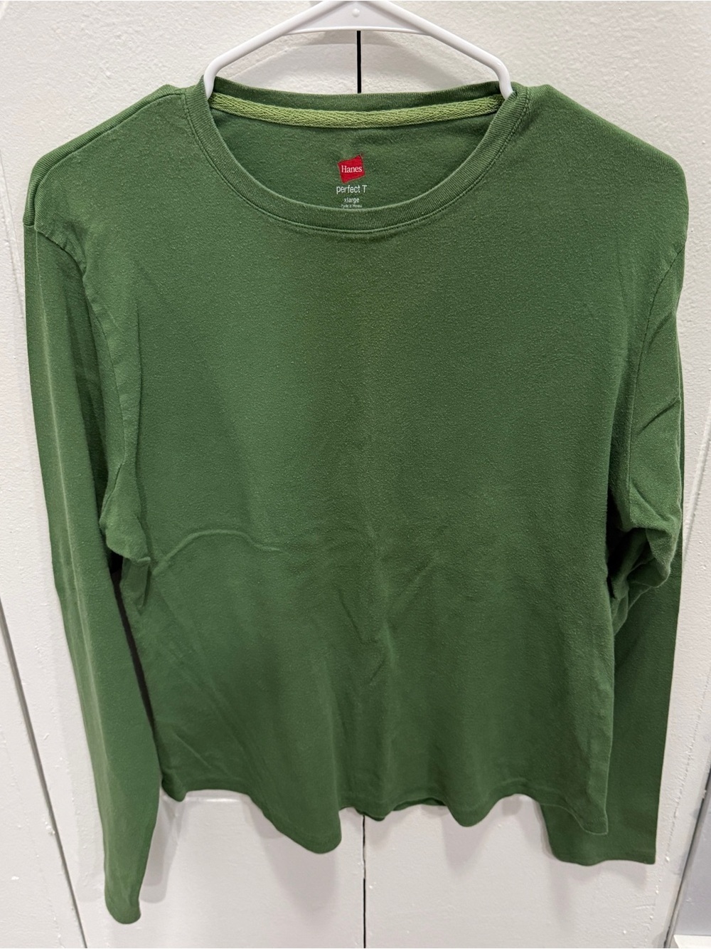 Hanes Green Perfect T Long Sleeve Shirt